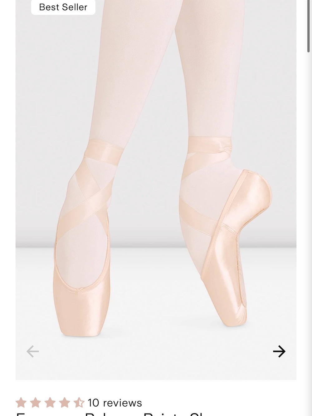 Women's  Pointe Shoes in Light Pink never worn European balance Bloch xx size 4
